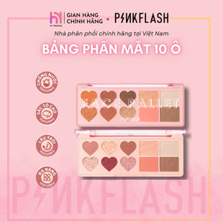 Bảng Phấn Mắt Tích Hợp Phấn Mắt PINKFLASH 2in1 Lên Chuẩn Màu Lâu Trôi Tiện Dụng