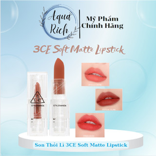  Son Thỏi Lì Vỏ Trong Suốt 3ce Clear Layer Soft Matte Lipstick - 3.5g  Red Muse - Cold Space  