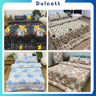 Bộ Chăn phao 5 món (1 Ga + 2 Vỏ Gối đầu + 1 Chăn phao +1 vỏ gối ôm)  Thương Hiệu Dulcett ( đủ size 1m6 1m8 2m2)