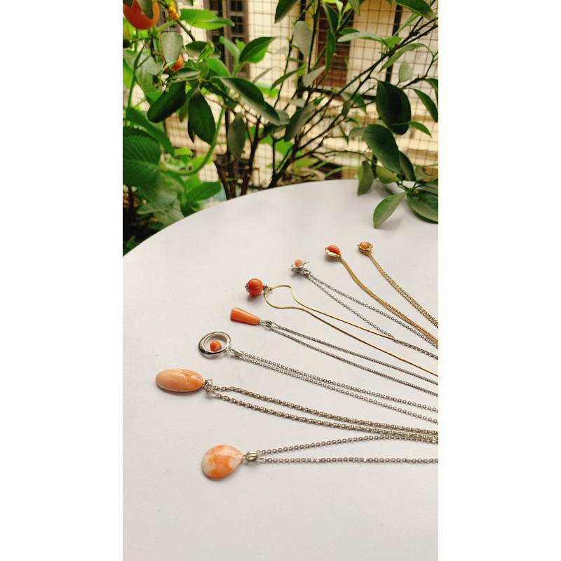 Dây chuyền san h.ô đỏ hồng si Nhật