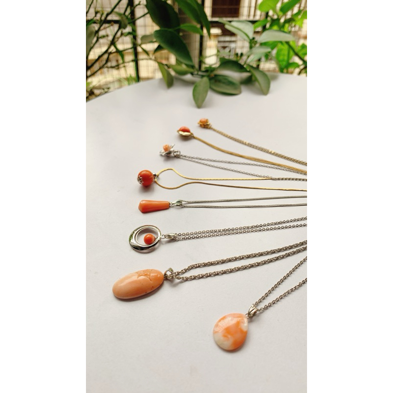 Dây chuyền san h.ô đỏ hồng si Nhật