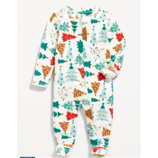 Bộ bodysuit cho bé họa tiết cây thông liền bàn khóa kéo dễ mặc hàng xuất dư hãng Old navy