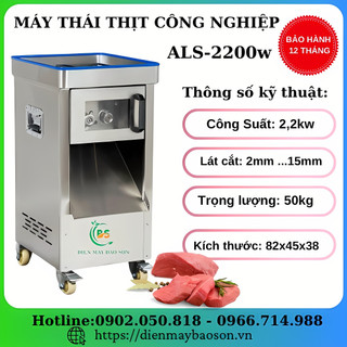 Máy thái thịt công nghiệp als-2200 máy cắt thịt tươi sống công suất 2200w thay được lưỡi dao hàng chính hãng