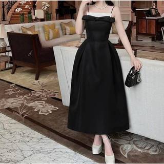 🧧Đầmcup ngực phối nơ cổ đen