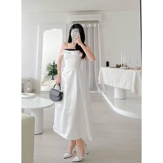🧧Đầmcup ngực phối nơ cổ đen