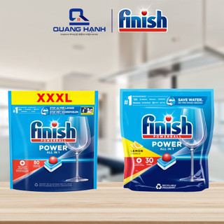 Viên rửa chén bát cao cấp finish all in one max 30 viên | all in one 80 viên hương chanh | all in one 110 viên