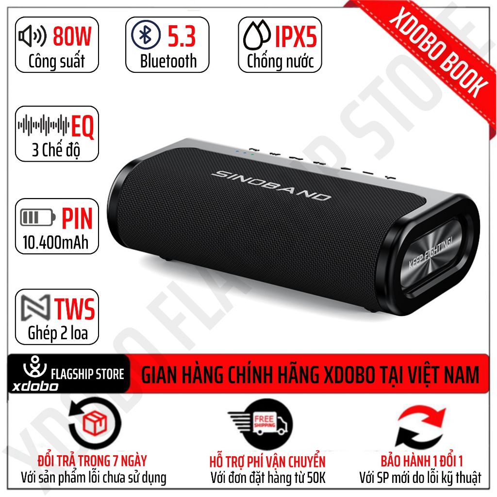 Loa Bluetooth Xdobo Book Cyboris T9 80W Siêu Trầm Bản nâng cấp của Xdobo X8 Plus X8 III X8 II X7 Wak