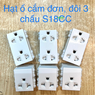 Ổ cắm đơn, đôi 3 chấu s18cc sino chính hãng