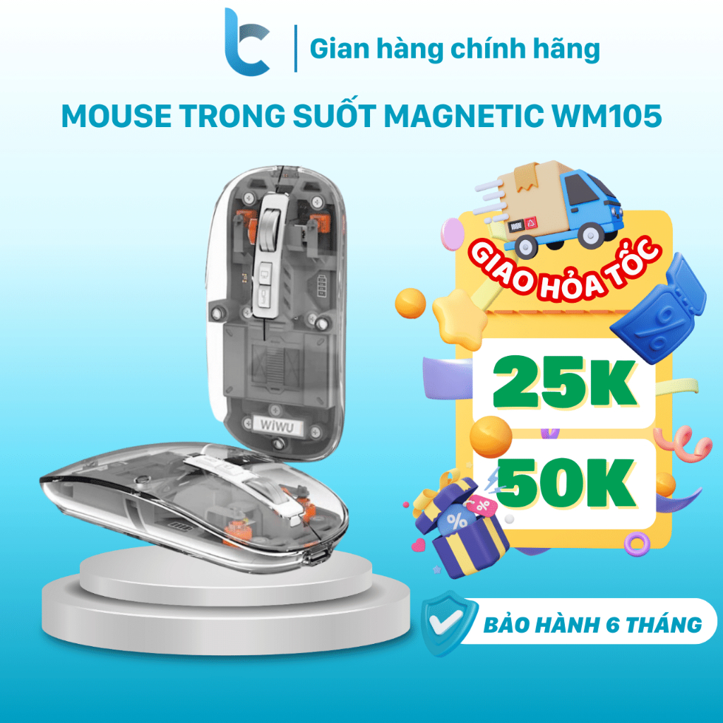 Chuột Trong Suốt WIWU Crystal Magnetic Wireless Mouse WM105