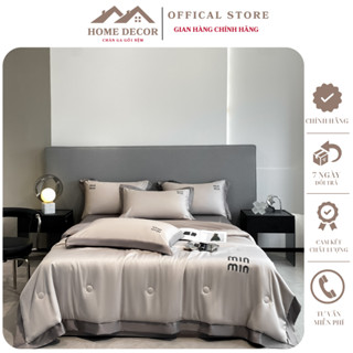 Bộ chăn ga gối lụa hè Romantic cao cấp chăn mền trần bông, ga giường và vỏ gối lụa mềm mịn mát lạnh