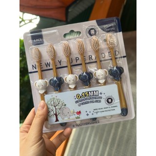 Vỉ 6 Bàn Chải Đánh Răng CHOCOIKES Lông Mềm Siêu Êm