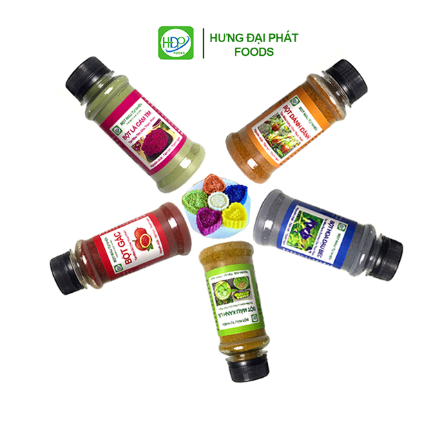 Combo 5 Bột Màu Xôi Ngũ Sắc, nấu xôi, làm bánh trôi lên màu đẹp