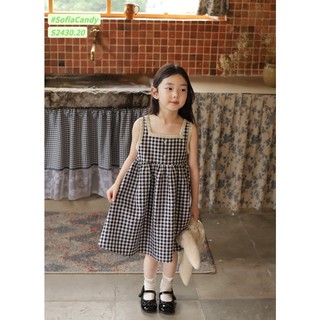 Váy caro viền ren bé gái Sofia. HA2126