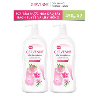 Sữa tắm nước hoa Gervenne Dâu Tây Bạch Tuyết và Lily Hồng 450ml