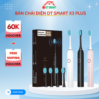 Bàn chải đánh răng điện DT SMART X3 Plus Công nghệ Sóng Âm Kèm 4 đầu thay thế