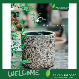 Chậu trụ 18x18 tráng lòng atlantic - chậu trồng cây