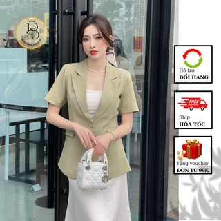 Áo vest nữ cao cấp tay cộc 1 lớp mặc mùa hè phong cách công sở 2024 -M016