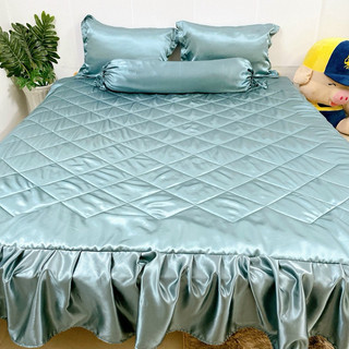 Bộ ga phi lụa - ga phủ không mền( chat chọn màu)