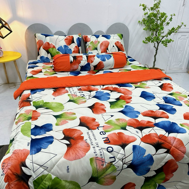 Drap thun Hàn Quốc ( 1 ga, 2 áo gối nằm, 1 áo gối ôm) gối ôm bít đầu mới