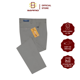Quần Kaki Trung Niên BSAMIO Màu Xám Môn Chất Vải Mềm Dày Dặn Ống Suông Có Size Đại