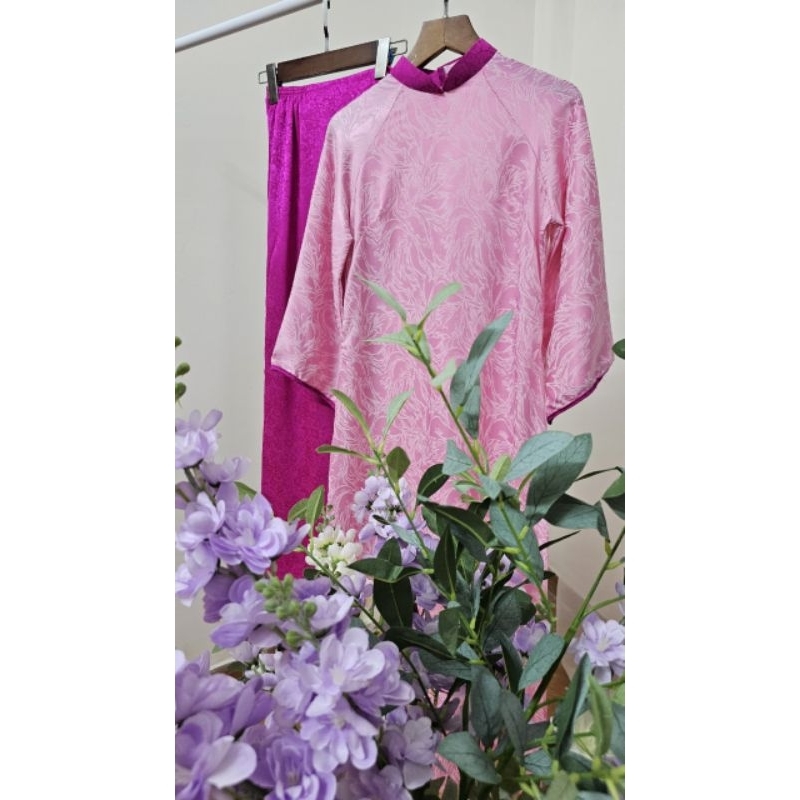 🥰 Áo dài dáng xuông phong cánh nhẹ nhàng cách điệu phom rộng chật vải đẹp thêu sắc nét