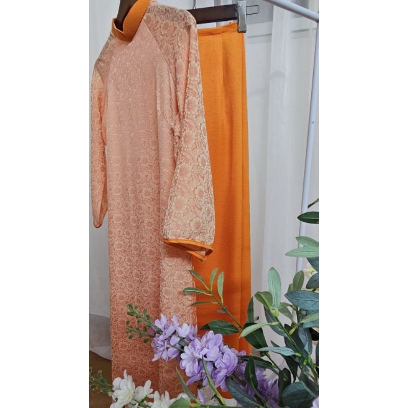 🥰 Áo dài dáng xuông phong cánh nhẹ nhàng cách điệu phom rộng chật vải đẹp thêu sắc nét