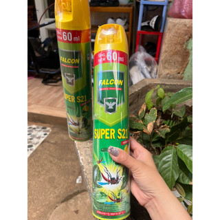 Bình xịt muỗi Falcon hương cam chanh chai 600ml tặng thêm 60ml