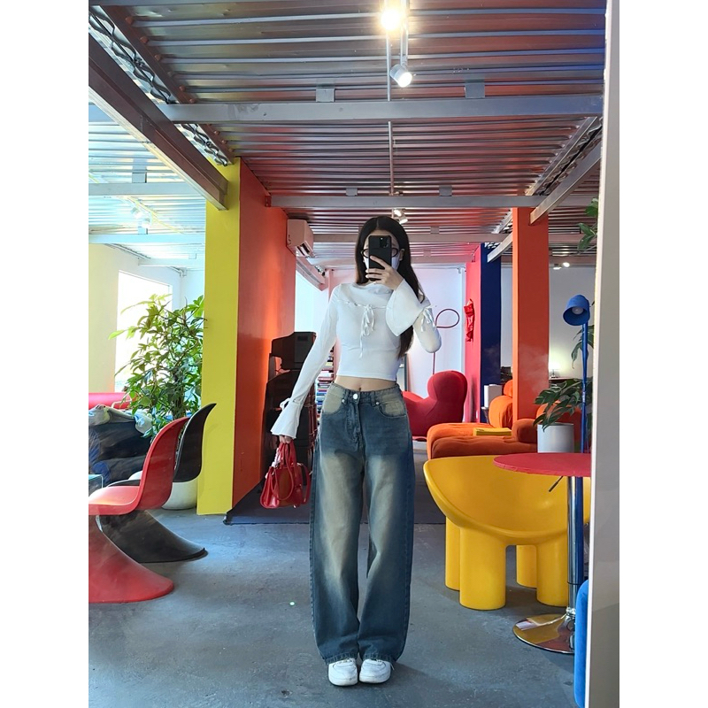 [PASS] Quần jean grind wash v2 ống rộng hot trend whosestudio