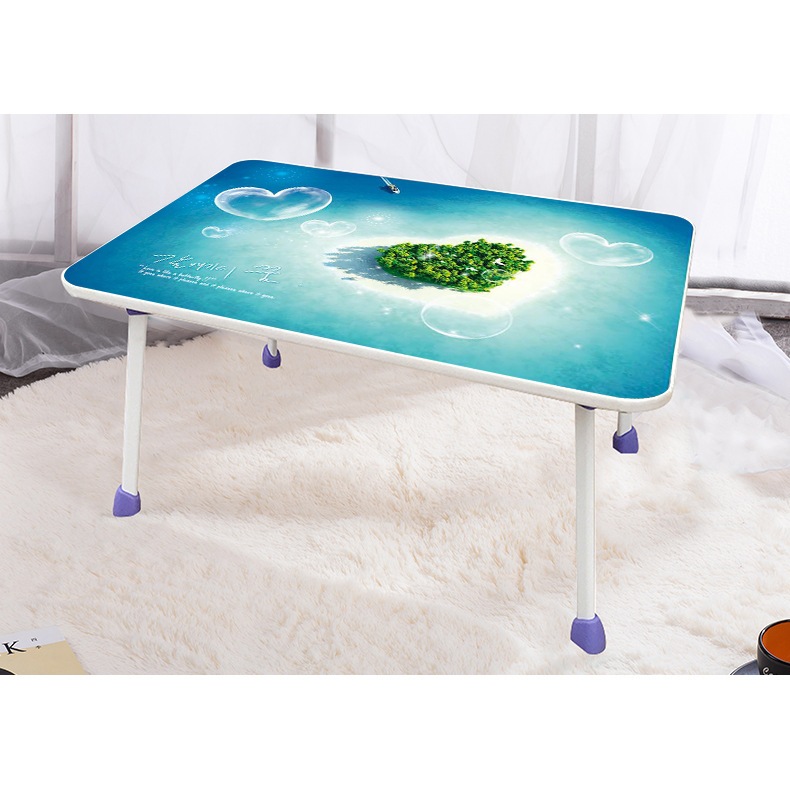 Bàn học gấp gọn mini mặt gỗ chân nhựa thông minh ngồi bệt để giường laptop xếp gọn kích thước 40x60x28cm hiện đại | BigBuy360 - bigbuy360.vn