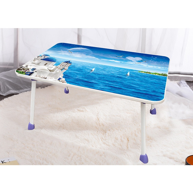 Bàn học gấp gọn mini mặt gỗ chân nhựa thông minh ngồi bệt để giường laptop xếp gọn kích thước 40x60x28cm hiện đại | BigBuy360 - bigbuy360.vn