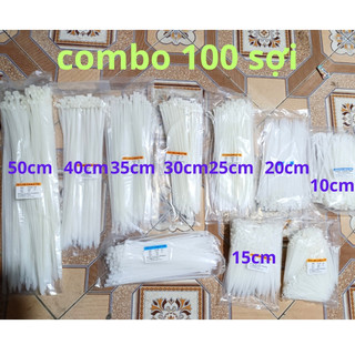 Dây rút nhựa, dây thít trắng dài 10cm 15cm 20cm 25cm 30cm