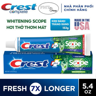 (NK Mỹ) Kem đánh răng Crest Plus Scope Outlast Whitening 153g Made in USA