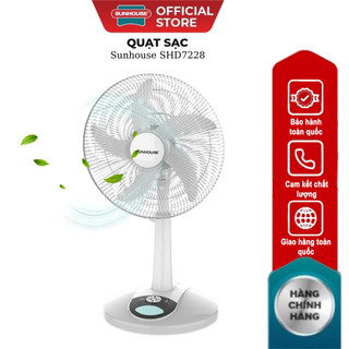 Quạt Sạc Tích Điện Sunhouse SHD7223 SHD7228 - 9 tốc độ gió, đáp ứng mọi nhu cầu - Quay đảo chiều, gió tản đều