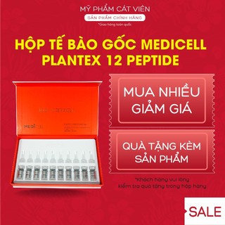 Tế bào gốc trắng da Plantex 12 Peptide Medicell, mờ thâm sạm, thích hợp da xỉn màu, nám, lỗ chân lông to (hộp 10 lọ)