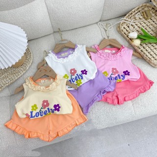 Bộ quần áo bé gái- Bộ đồ bé gái lovely dáng sát nách cho bé từ 8kg đến 20kg