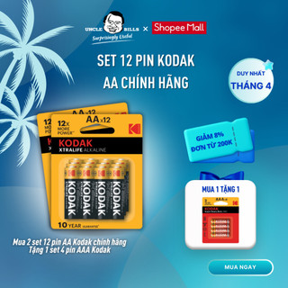 Bộ 12 Pin AA Alkaline Kodak Điện Thế 1.5V Chính Hãng Nhập Khẩu Uncle Bills IB0219