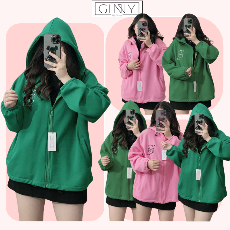 Áo Khoác Thun Nỉ Chân Cua Ginny Girl TL011| Hoodie Zip Nhiều Màu Dày Dặn | Form Basic Unisex Thoải M
