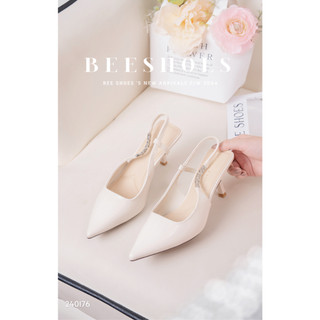 Giày cao gót beeshoes nữ mũi nhọn - giày cao gót nữ gót nhọn cao 7 phân sẵn màu đen - kem 240176