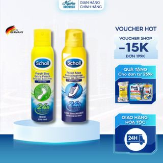 Xịt khử mùi hôi chân & giày dép Scholl Fuss 150ml, ngăn mồ hôi chân - Hàn Nội Địa Đức