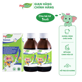 Canxi Hữu Cơ Cho Bé Calcium FITOLABS Giúp Xương Răng Chắc Khoẻ, Phát Triển Chiều Cao Cho Bé Từ 1 Tuổi Chai 120ml