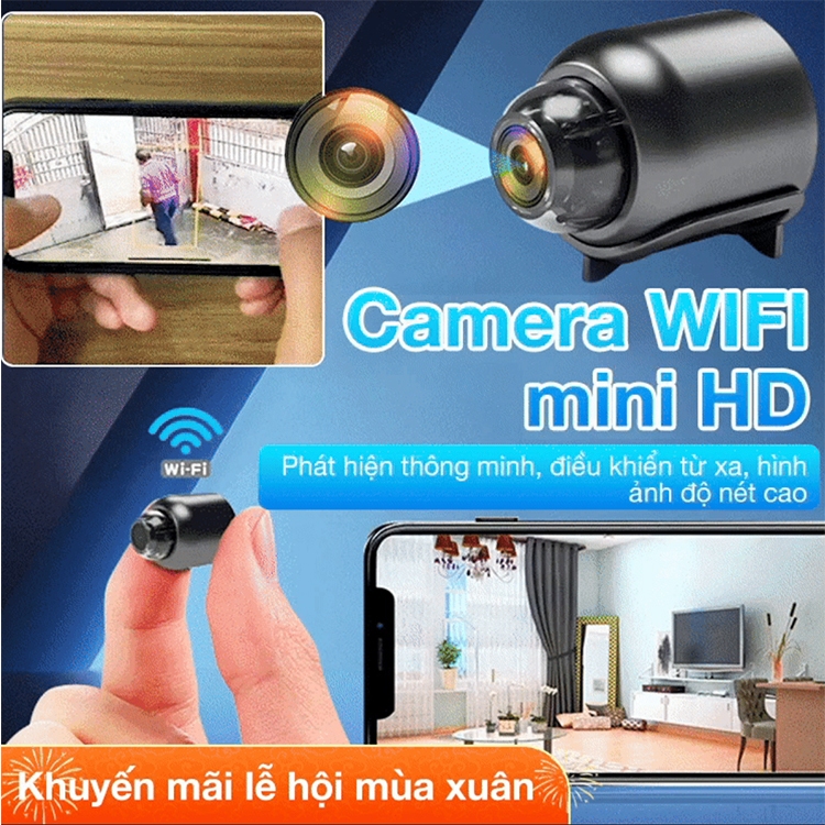 HW Camera Wifi Mini Giấu Kín Camera Mini Siêu Nhỏ Camara Không Dây Mini HD Camera 360 độ Giám Sát Thông Minh Từ Xa