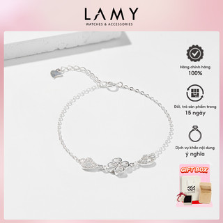 Lắc tay bạc cde heart four leaves bracelet silver cde2072sv