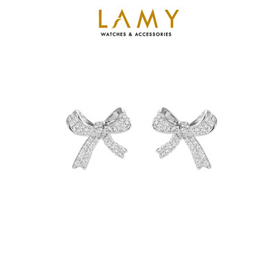 Khuyên tai bạc nữ LAMY Bow Silver Earrings 3028