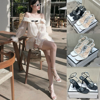 Giày sandal dây mãnh mũi vuông 7p