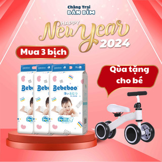  Tã Bỉm Bebeboo Nhật Bản size NB80/S70/M60/L50/XL46/XXL42/XXXL40 mỏng thoáng, chống hăm