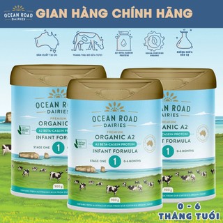 Combo 3 hộp sữa công thức Hữu cơ chứa đạm A2 Ocean Road Dairies số 1 (900g) - Nhập khẩu Úc