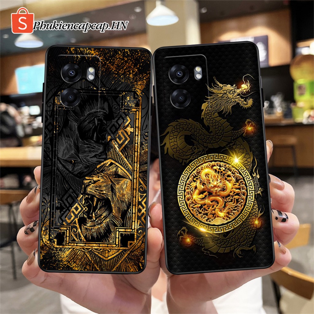 Ốp lưng Oppo A57 5G / A77 5G - Ốp Oppo in hình Rồng vàng, thương hiệu cao cấp