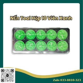 Nến tealigh trang trí hộp 10 viên màu xanh