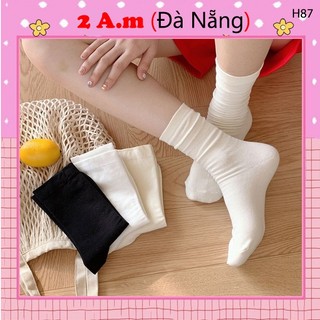 Vớ nữ cổ cao hàn quốc basic nhiều màu co giãn thoáng khí tất vớ nữ h87