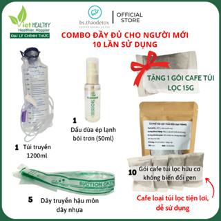 [COMBO 10N] Bộ Dụng Cụ Detox + Cafe OC hữu cơ Thải Độc Đại Tràng Coffee Enema làm quen 10 lần